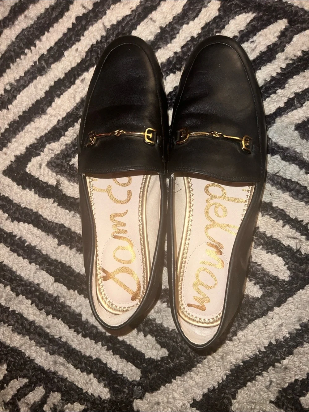 Sam Edelman Black Leather Horsebit Loafers
